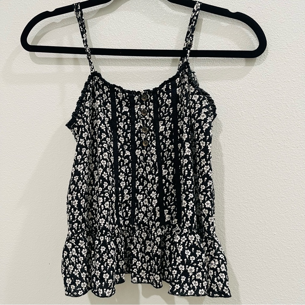 Forever 21 Black and White Floral Camisole